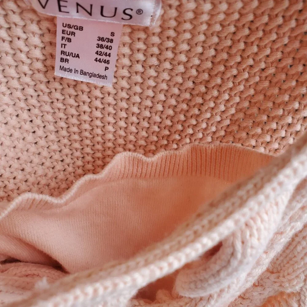 VENUS Peachy Pink Pullover High-Low Sleeveless Sweater Top - S - Picture 7 of 12